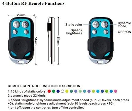 12 Pcs Motorcycle LED Light Kit Strips Multi-Color with Remote
