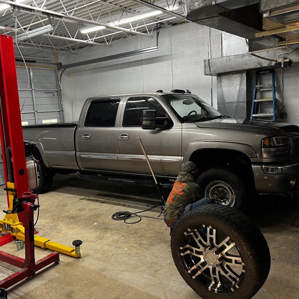 2006 GMC Duramax getting wheels installed