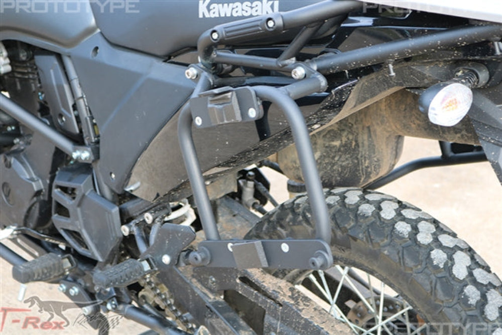 2021 - 2026 Kawasaki KLR650 Side Luggage Racks Installed