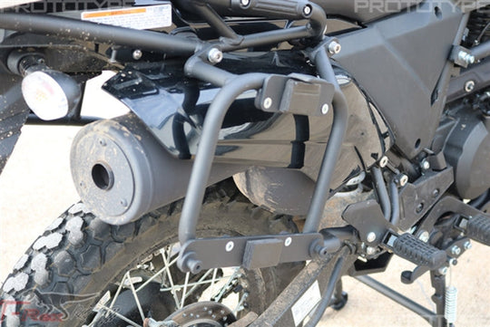 2021 - 2026 Kawasaki KLR650 Side Luggage Racks Installed Right Side 
