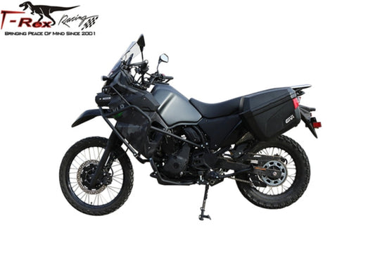 2021 - 2026 Kawasaki KLR650 Side Luggage Racks w/ 22LT Side Cases installed left side 