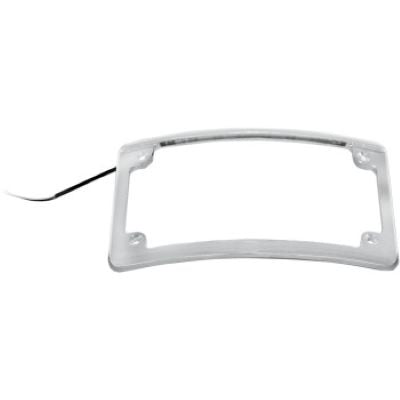 Curved Led License Plate Frame Chrome