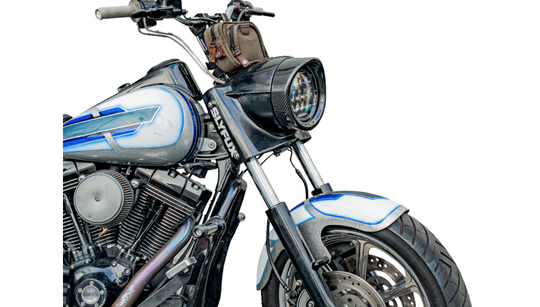 Carbon Fiber 7" Headlight Trim with Visor