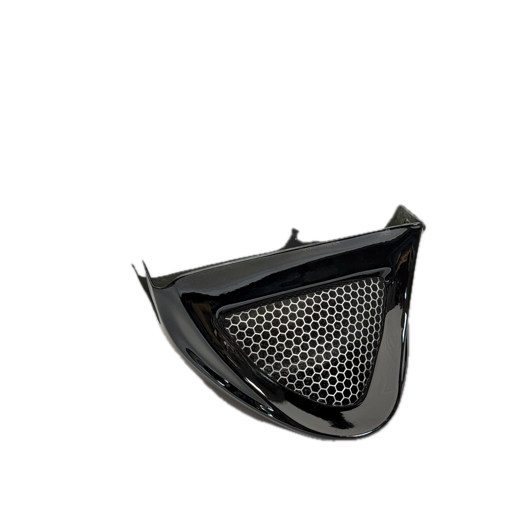 TOC Honda VTX 1800 Gloss Black Chin Scoop with Silver Mesh