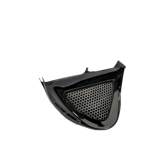 TOC Honda VTX 1800 Gloss Black Chin Scoop with Silver Mesh