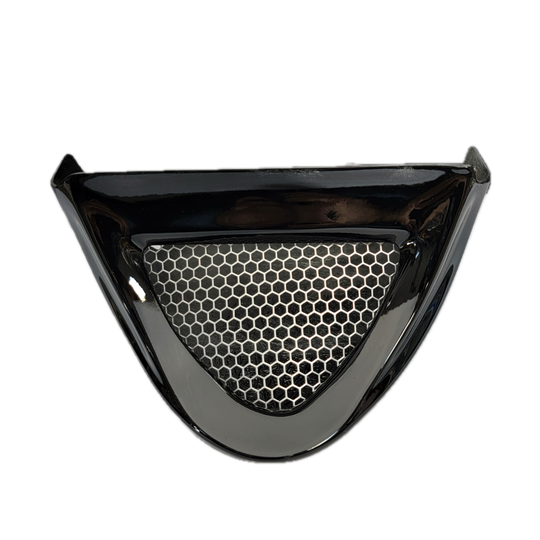 TOC Honda VTX 1800 Gloss Black Chin Scoop with Silver Mesh