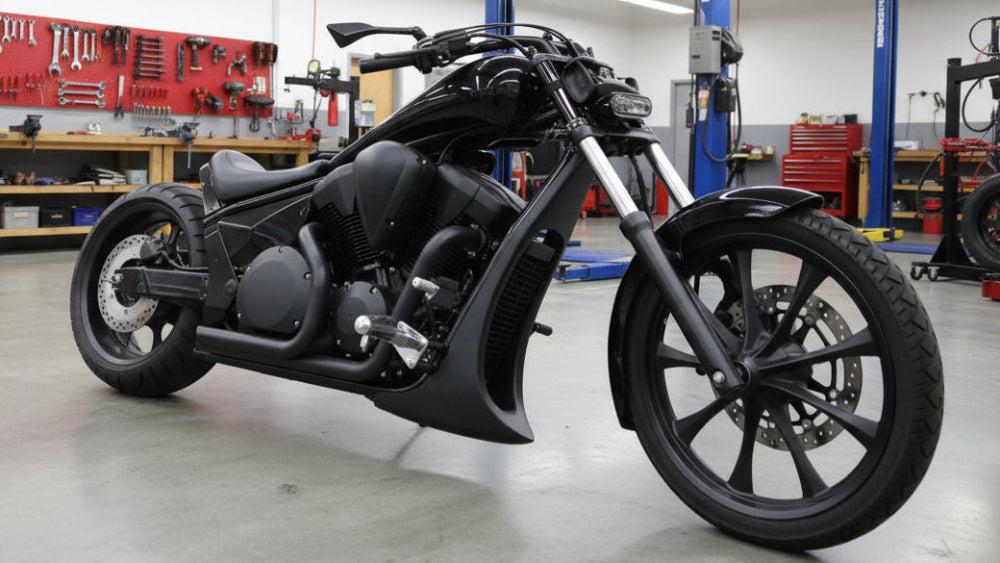 Honda Fury Radiator Cover Matte Black Installed
