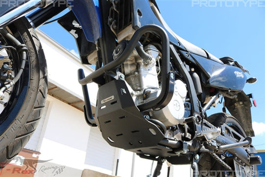 Kawasaki KLX250 / KLX300 Engine Guard Crash Cage - Version 2 installed .
