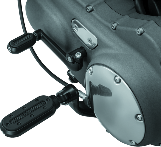 KuryakynHeavyIndustryPegsWithAdaptersSatinBlack Installed 