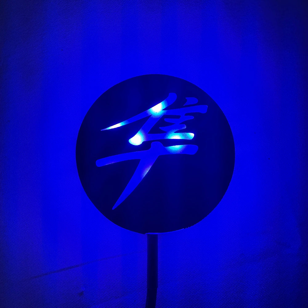 Led Logo Light Badge Multi Color Kanji Image Blue