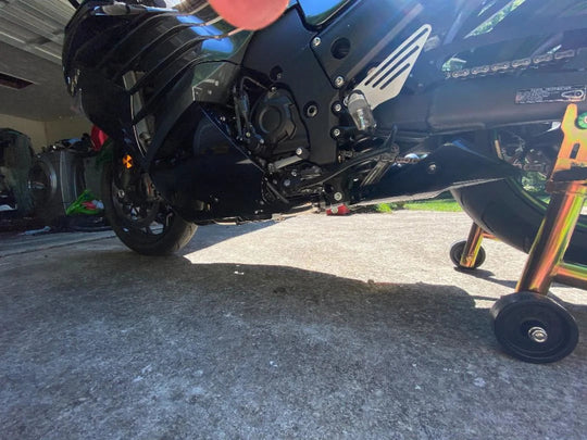 MINI MEG 4 INTO 1 RACE EXHAUST KAWASAKI ZX14 06-25 BLACK Single Muffler