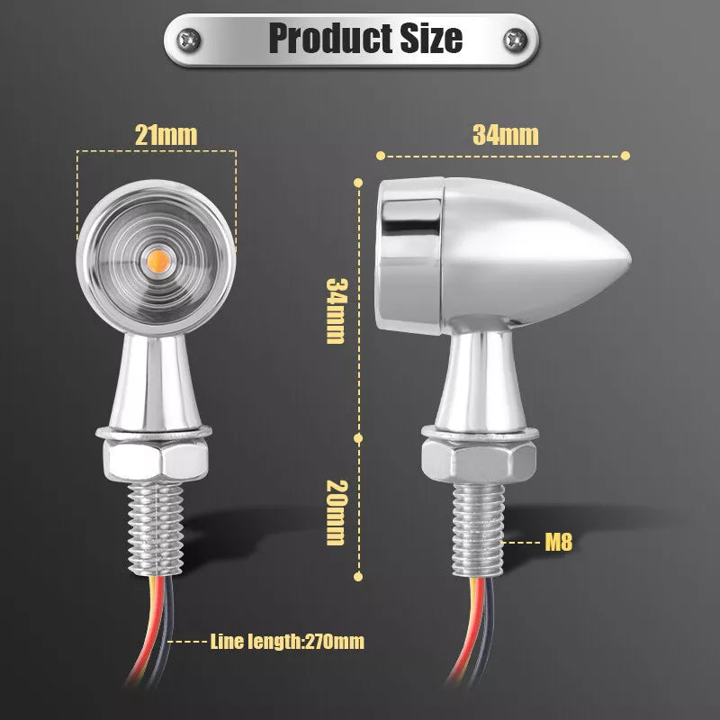 Mini LED REAR Turn Signals Black or Chrome Finish