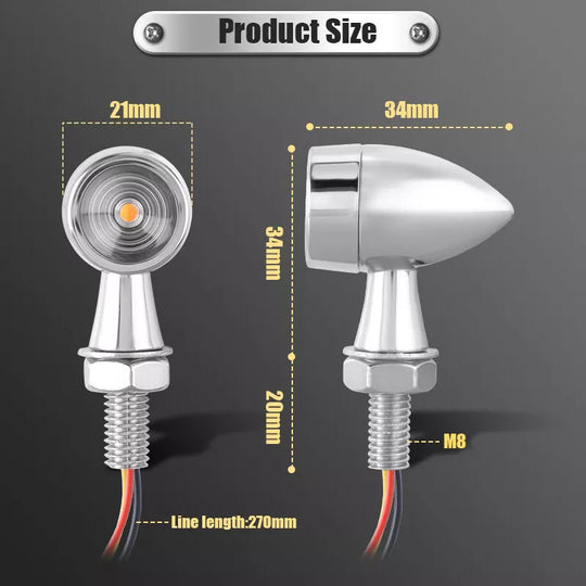 Mini LED REAR Turn Signals Black or Chrome Finish