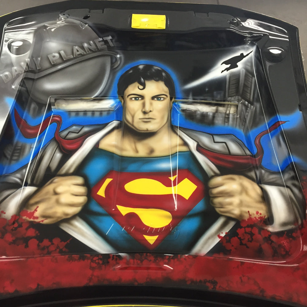 Superman Painted on Car Hood